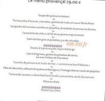 L'auberge Provençale menu