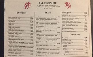 Palais D'Asie menu