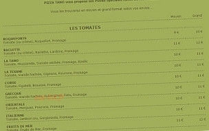 Pizza Tano menu