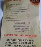 Pizza Chez Louka menu