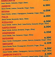 La Pizza Du Château menu