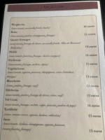 La Vanoise menu