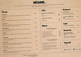 Régine menu
