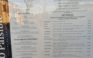 O Paisible menu