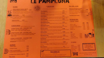Le Pamplona Sarl Cave Ossaloise menu