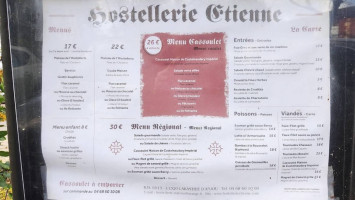 Hostellerie Etienne menu