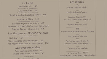 La Terrasse De L'aubrac menu