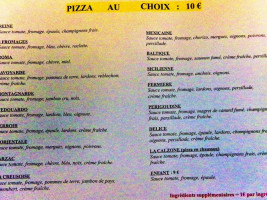 Pizza D'antan menu