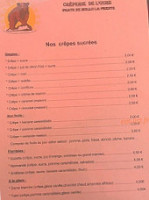 Crêperie De L'ours menu