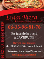 Luigi Pizza Laverune menu