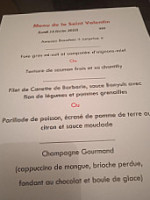 Le Brasier menu