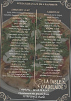 La Table D’adelaïde menu