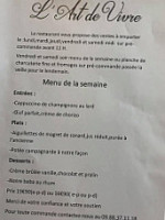 L'art De Vivre menu