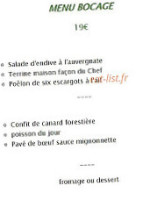 La Pommeraie menu