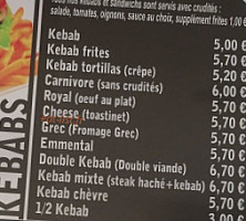 Le Grec'os menu