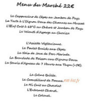 Auberge Du Fraissinet menu