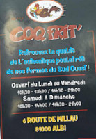 Coq Frit menu