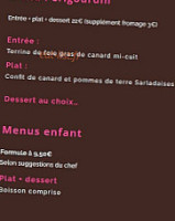 Auberge D'imbes Sarlat Lascaux menu