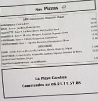 La Playa menu