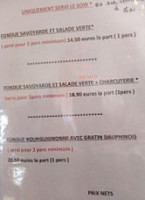 La Chicholière menu