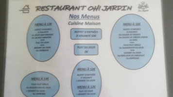 Oh! Jardin menu