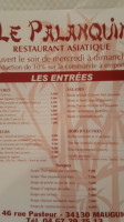 Le Palanquin menu