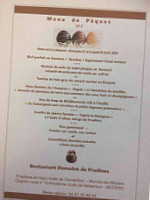 Domaine De Pradines menu