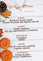 Le Champ De Mars menu
