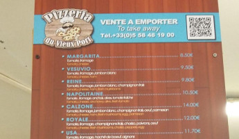 Pizzeria Du Vieux Port menu