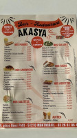 Akasya menu
