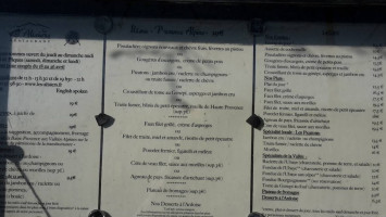 Les Alisiers menu