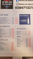 Le Relais Du Moulin menu
