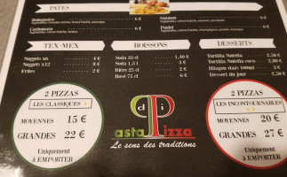 Pasta Di Pizza menu
