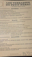 Les Terrasses Du Petit Nérac Et Chambres menu