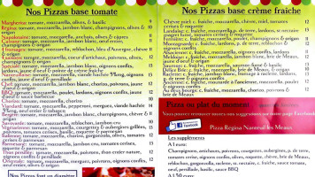 Pizza Regina Nanteuil Les Meaux menu