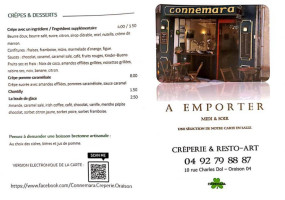 Connemara, Crêperie Celtique Resto.art menu