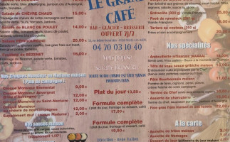 Le Grand Café menu