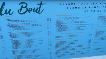 La Cabane Du Bout menu