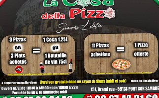 Casa Della Pizza menu