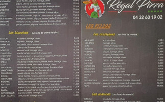 Eric Regal Pizza menu