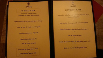 La Pourtanelle menu