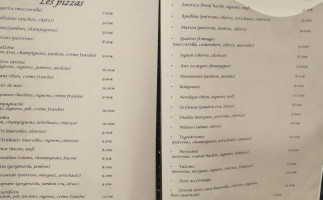 Pizzeria menu