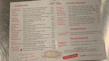 Lambi Pizz menu