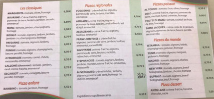 Pizza Crousty Remiremont menu