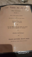 La Table de Jean menu