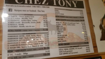 Chez Tony menu