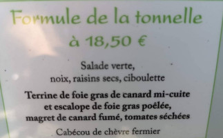 La Tonnelle menu
