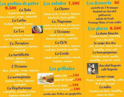 Snack De La Vallée menu