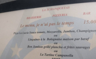 Tchanquetas menu