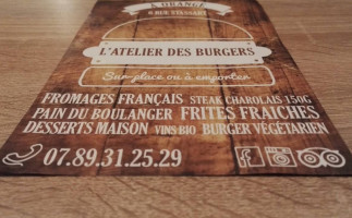 L'atelier Des Burgers menu